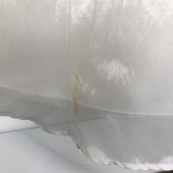 First Communion Dress White Sheer Satin Overlay Tank Pearl Flower Appliqué Sz 10 - Picture 14 of 16